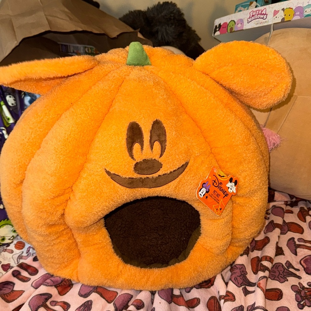 Disneys Mickey Mouse pumpkin rare HTF Halloween limited edition cat bed